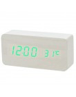 LED budzik drewniany zegarek stół sterowanie głosem cyfrowy drewno Despertador elektroniczny pulpit USB/AAA zasilany zegary wyst