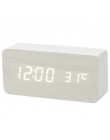 LED budzik drewniany zegarek stół sterowanie głosem cyfrowy drewno Despertador elektroniczny pulpit USB/AAA zasilany zegary wyst