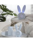 Bunny Ear cyfrowy budzik LED zegar elektroniczny wyświetlacz LED kontrola dźwięku Cute Rabbit lampka nocna zegar na biurko do de