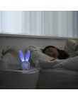 Bunny Ear cyfrowy budzik LED zegar elektroniczny wyświetlacz LED kontrola dźwięku Cute Rabbit lampka nocna zegar na biurko do de