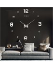 3D DIY duży zegar ścienny nowoczesny Design wyciszenie duże dekoracyjne zegary cyfrowe lustro akrylowe naklejki Oversize zegar ś