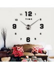 3D DIY duży zegar ścienny nowoczesny Design wyciszenie duże dekoracyjne zegary cyfrowe lustro akrylowe naklejki Oversize zegar ś