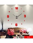 3D DIY duży zegar ścienny nowoczesny Design wyciszenie duże dekoracyjne zegary cyfrowe lustro akrylowe naklejki Oversize zegar ś
