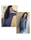 Sweter damski sweter Basic prążkowane bawełniane bluzki z dzianiny solidne wycięcie pod szyją podstawowy sweter swetry na długi 