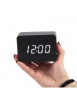 Drewniany zegar led cyfrowy budzik zegary zegary stołowe elektroniczny wyświetlacz temperatury sterowania głosem Despertador Hom