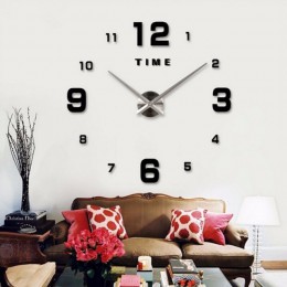 3D DIY duży zegar ścienny nowoczesny Design wyciszenie duże dekoracyjne zegary cyfrowe lustro akrylowe naklejki Oversize zegar ś