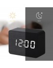 Drewniany zegar led cyfrowy budzik zegary zegary stołowe elektroniczny wyświetlacz temperatury sterowania głosem Despertador Hom