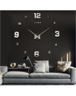 3D DIY duży zegar ścienny nowoczesny Design wyciszenie duże dekoracyjne zegary cyfrowe lustro akrylowe naklejki Oversize zegar ś