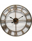 Nowy 3D okrągły retro rzymska 47cm kutego żelaza Vintage duży wyciszenie dekoracyjny zegar ścienny na ścianie dekoracji dla domu