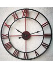 Nowy 3D okrągły retro rzymska 47cm kutego żelaza Vintage duży wyciszenie dekoracyjny zegar ścienny na ścianie dekoracji dla domu