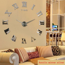 Home Decor duże rzymskie lustro moda nowoczesne zegary kwarcowe salon diy ściana naklejka zegar zegarek 3D akrylowa ściana lustr