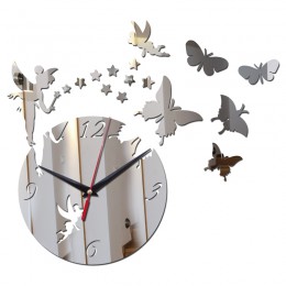 New arrival 2016 sprzedaż bezpośrednia lustro słońce akrylowe zegary ścienne 3d home decor diy kryształ kwarcowy zegar artystycz