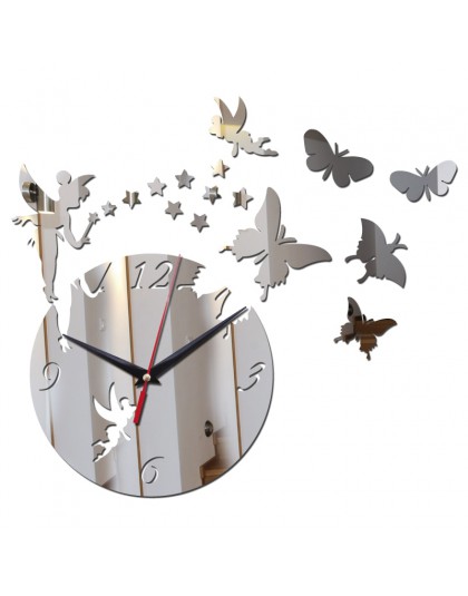 New arrival 2016 sprzedaż bezpośrednia lustro słońce akrylowe zegary ścienne 3d home decor diy kryształ kwarcowy zegar artystycz