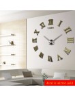 Home Decor duże rzymskie lustro moda nowoczesne zegary kwarcowe salon diy ściana naklejka zegar zegarek 3D akrylowa ściana lustr