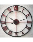 Nowy 3D okrągły retro rzymska 47cm kutego żelaza Vintage duży wyciszenie dekoracyjny zegar ścienny na ścianie dekoracji dla domu