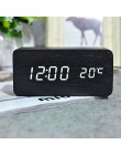 Suncree drewniany alarm led wyświetlacz zegara data + czas + celsjusza/fahrenheita temperatura kontrola dźwięku funkcja stół zeg
