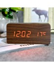 Suncree drewniany alarm led wyświetlacz zegara data + czas + celsjusza/fahrenheita temperatura kontrola dźwięku funkcja stół zeg