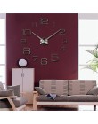 Moda duży zegar ścienny nowoczesny design lustro akrylowe zegary europa Diy 3d naklejki duże dekoracyjne zegarek kwarcowy salon