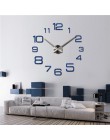 Moda duży zegar ścienny nowoczesny design lustro akrylowe zegary europa Diy 3d naklejki duże dekoracyjne zegarek kwarcowy salon