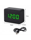 Drewniany zegar led cyfrowy budzik zegary zegary stołowe elektroniczny wyświetlacz temperatury sterowania głosem Despertador Hom