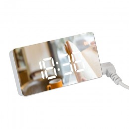 LED Mirror Mini cyfrowy budzik zegar stołowy elektroniczny czas temperatura data zegar z wyświetlaczem Home Decoration zegar cyf