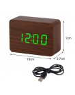 Drewniany zegar led cyfrowy budzik zegary zegary stołowe elektroniczny wyświetlacz temperatury sterowania głosem Despertador Hom