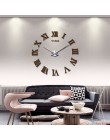 Home Decor duże rzymskie lustro moda nowoczesne zegary kwarcowe salon diy ściana naklejka zegar zegarek 3D akrylowa ściana lustr