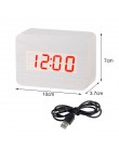 Drewniany zegar led cyfrowy budzik zegary zegary stołowe elektroniczny wyświetlacz temperatury sterowania głosem Despertador Hom