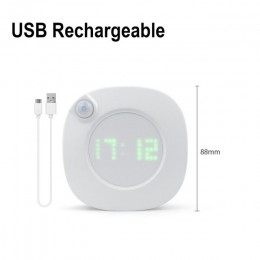 Inteligentny zegar ścienny z diodami LED, USB/AAA zasilany z baterii 2 kolory nocny zegar domowy, diody LED do sypialni toaleta 
