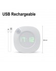 Inteligentny zegar ścienny z diodami LED, USB/AAA zasilany z baterii 2 kolory nocny zegar domowy, diody LED do sypialni toaleta 