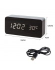 Drewniany zegar led cyfrowy budzik zegary zegary stołowe elektroniczny wyświetlacz temperatury sterowania głosem Despertador Hom