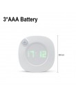 Inteligentny zegar ścienny z diodami LED, USB/AAA zasilany z baterii 2 kolory nocny zegar domowy, diody LED do sypialni toaleta 