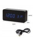 Drewniany zegar led cyfrowy budzik zegary zegary stołowe elektroniczny wyświetlacz temperatury sterowania głosem Despertador Hom