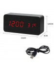 Drewniany zegar led cyfrowy budzik zegary zegary stołowe elektroniczny wyświetlacz temperatury sterowania głosem Despertador Hom
