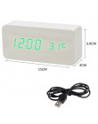 Drewniany zegar led cyfrowy budzik zegary zegary stołowe elektroniczny wyświetlacz temperatury sterowania głosem Despertador Hom