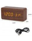 Drewniany zegar led cyfrowy budzik zegary zegary stołowe elektroniczny wyświetlacz temperatury sterowania głosem Despertador Hom