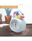Cute Unicorn Clock Kids Cartoon budziki sypialnia zegar z dzwonkiem noc lampa biurkowa obudź zegar dziecko boże narodzenie urodz