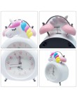 Cute Unicorn Clock Kids Cartoon budziki sypialnia zegar z dzwonkiem noc lampa biurkowa obudź zegar dziecko boże narodzenie urodz