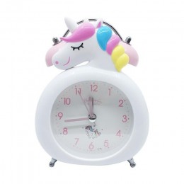 Cute Unicorn Clock Kids Cartoon budziki sypialnia zegar z dzwonkiem noc lampa biurkowa obudź zegar dziecko boże narodzenie urodz