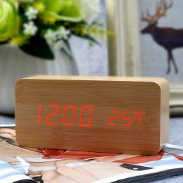 Suncree drewniany alarm led wyświetlacz zegara data + czas + celsjusza/fahrenheita temperatura kontrola dźwięku funkcja stół zeg