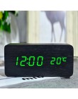 Suncree drewniany alarm led wyświetlacz zegara data + czas + celsjusza/fahrenheita temperatura kontrola dźwięku funkcja stół zeg