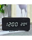 Suncree drewniany alarm led wyświetlacz zegara data + czas + celsjusza/fahrenheita temperatura kontrola dźwięku funkcja stół zeg
