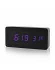 Suncree drewniany alarm led wyświetlacz zegara data + czas + celsjusza/fahrenheita temperatura kontrola dźwięku funkcja stół zeg