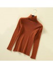 Lucyever sweter z golfem kobiet sweter wiosna sweter dziergany, w stylu Basic moda z najwyższej półki jesień z długim rękawem ko