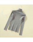 Lucyever sweter z golfem kobiet sweter wiosna sweter dziergany, w stylu Basic moda z najwyższej półki jesień z długim rękawem ko