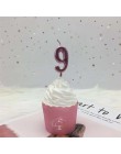 1pc srebrna róża złote świece na dekoracje na przyjęcia urodzinowe 0-9 numer świece ciasto Cupcake Topper zaopatrzenie firm