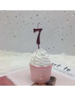 1pc srebrna róża złote świece na dekoracje na przyjęcia urodzinowe 0-9 numer świece ciasto Cupcake Topper zaopatrzenie firm