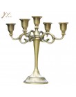 Srebrny/złoty/brązowy/czarny 3-Arms metalowe świeca pieńkowa posiadaczy świecznik dekoracji ślubnych świeca stojak Mariage Home 