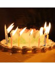 Materiały urodzinowe 10 sztuk/paczka śmieszne Tricky świeczki na tort urodzinowy bezpieczne płomienie dekoracje kolorowe płomień