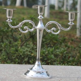 Srebrny/złoty/brązowy/czarny 3-Arms metalowe świeca pieńkowa posiadaczy świecznik dekoracji ślubnych świeca stojak Mariage Home 